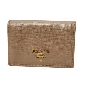 PRADA - Beige Leather Business Card Holder 114-072125